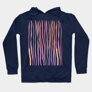 Vertical watercolor lines - ultra violet and pastel pink Hoodie